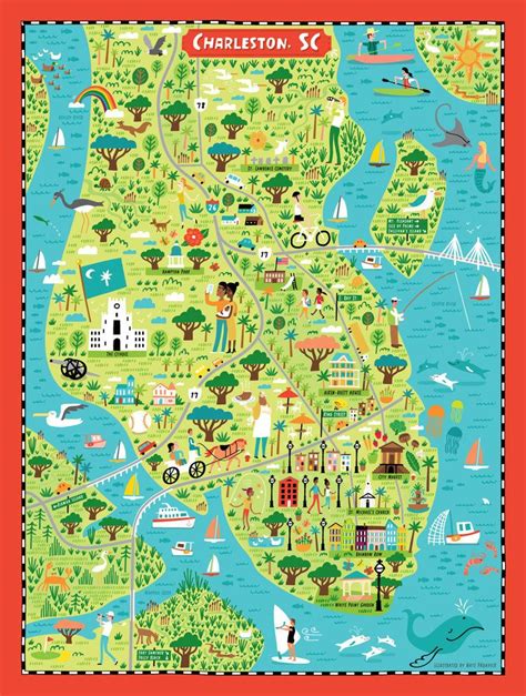 Tourist Printable Map Of Charleston Sc