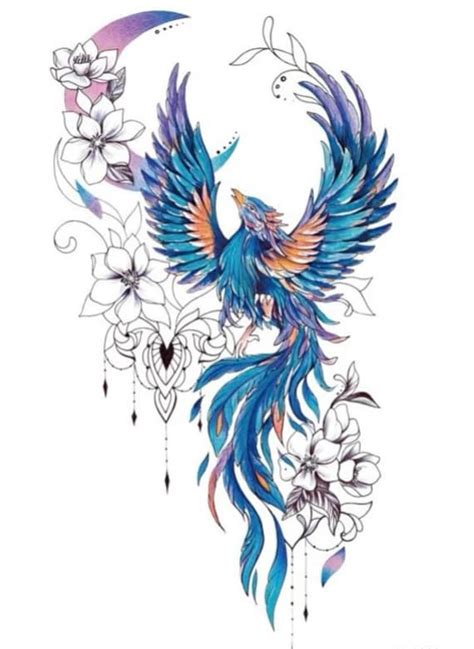 Realistic Phoenix Bird Tattoos