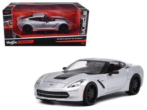 2014 Chevrolet Corvette C7 Stingray Silver "Modern Muscle" 1/24 Diecast ...