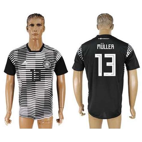 Germany #13 Muller Black Soccer Country Jersey