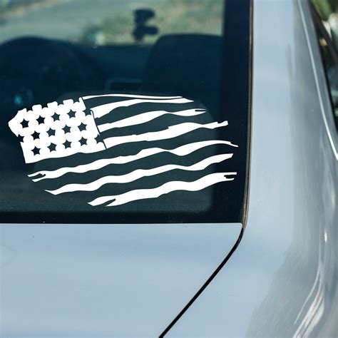 American Flag Tattered Car Decal Bumper Sticker Truck - Etsy