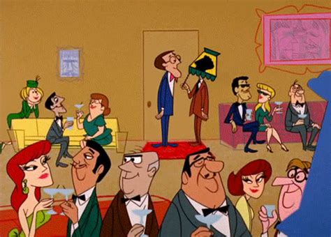 Animated Cocktail Party, 1960s (GIF, click to activate) | Retro ...