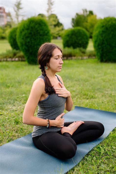 Yoga Instructor, Young Woman, Deep Breathing, Ardha Padmasana, Half ...