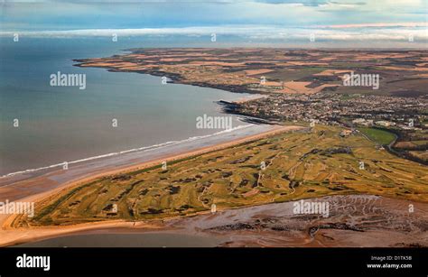 Aerial view over St Andrews, the Old Course Golf Course and West/East ...