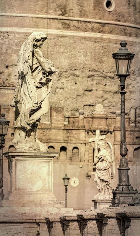 Ponte Sant'Angelo Statues Rome Italy Photograph by Joan Carroll - Fine Art America