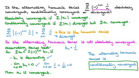 Question Video: Deciding If an Alternating Harmonic Series Is ...