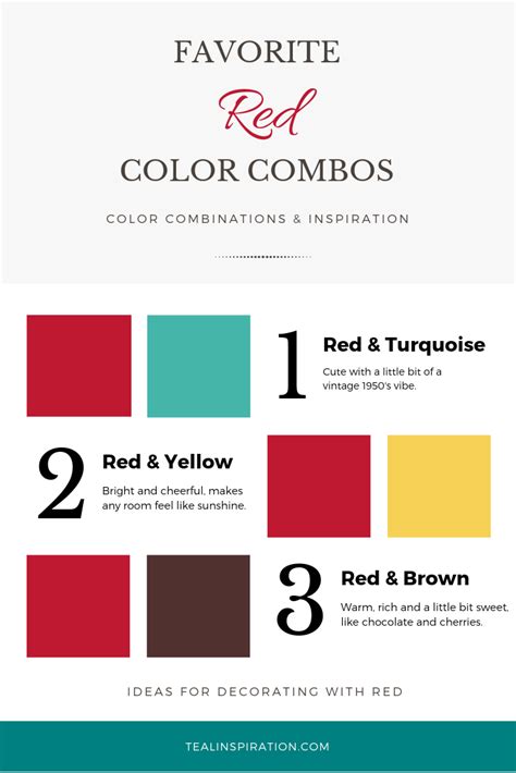Red Color Combinations – Teal Inspiration
