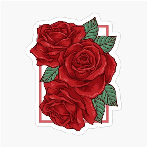 roses Sticker by printy .io in 2021 | Red roses, Rose illustration, Aesthetic roses