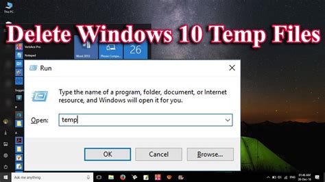 Delete Temp Files in Windows 10 Using Run - YouTube