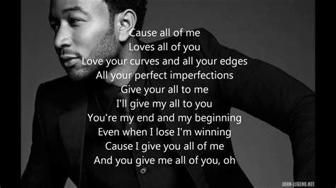 John Legend All of Me ( lyrics ) - YouTube