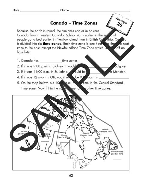 Canada – Time Zones Activity Sheet (PDF) – Publishing + Design