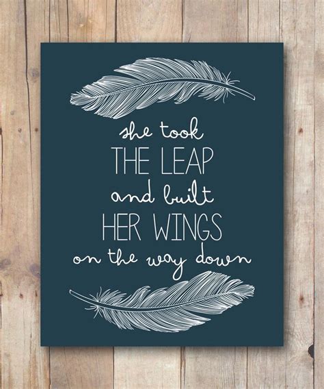 She took the leap quote, built her wings quote, INSTANT DOWNLOAD ...