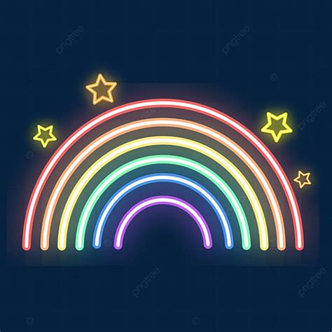 Neon Rainbow PNG Image, Neon Colored Lights With Rainbow, Rainbow Clipart, The Neon Lights ...