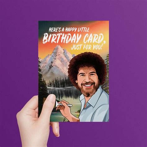 Bob Ross Birthday Card - All Things Banter