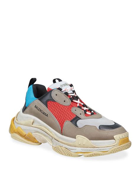 Balenciaga Men's Triple S Mesh & Leather Sneakers in Blue for Men ...