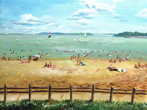 Carlyle Lake Beach in IL Painting by Ping Yan | Fine Art America