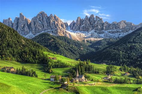 Under dolomites, rocks, pretty, grass, bonito, mountain, cliffs ...