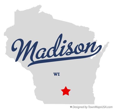 Map of Madison, WI, Wisconsin