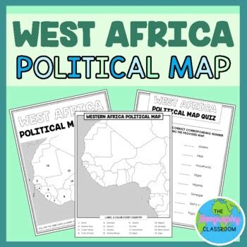 West Africa Political Map Set by The Geography Classroom | TPT