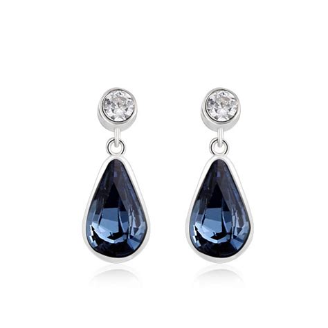 Swarovski Crystal Blue Earrings