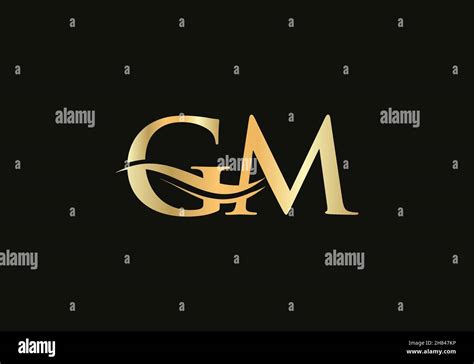 Premium Letter GM Logo Design with water wave concept. GM letter logo ...