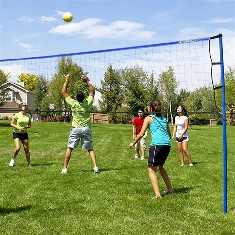 Volleyball Net Set Portable Outdoor Backyard Beach Poles Ball Pump ...