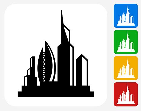 Future City Icon Flat Graphic Design Stock Illustration - Download Image Now - iStock