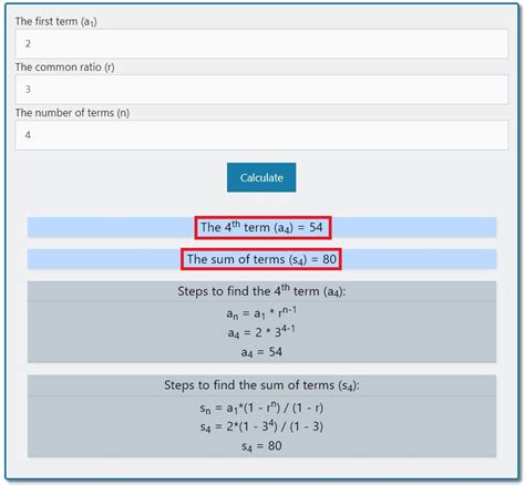 Geometric Sequence Calculator (with steps) – Exploring Finance