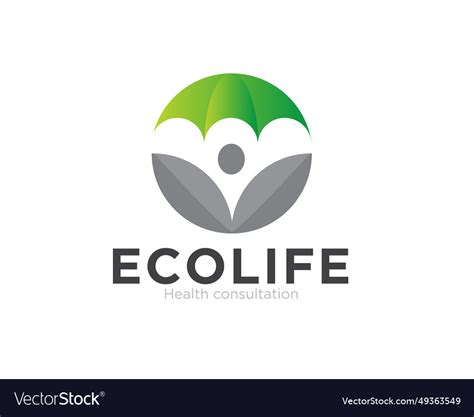 Eco life insurance logo designs for medical Vector Image