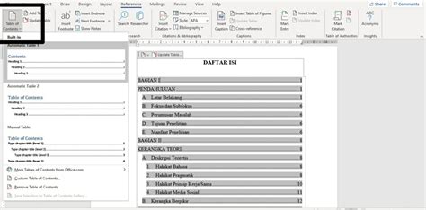 Cara Membuat Daftar Isi Otomatis Secara Rapi dalam Microsoft Word, untuk Skripsi, Laporan ...