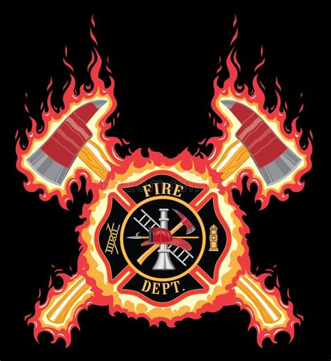 Firefighter Logo With Flames