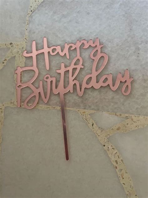 Cake topper (birthday) - rose gold, Hobbies & Toys, Stationery & Craft ...