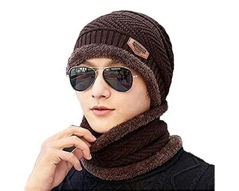 Plain Unisex Wool Beanie Cap And Muffler, Size: Medium, Winter at Rs 80 ...