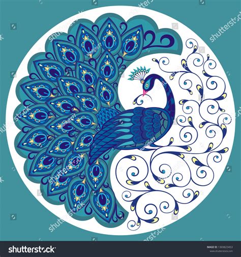 Peacock Drawing Fantasy Bird Stock Vector (Royalty Free) 1369823453 | Shutterstock