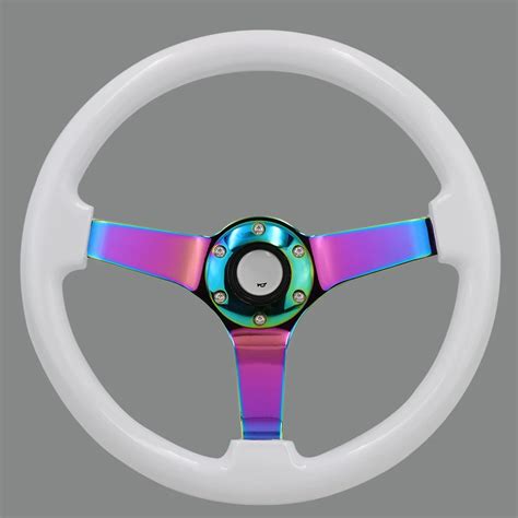 14inch Wooden Steering Wheel Deep Dish Drift Sport Steering Wheels with Neo Chrome Spokes-in ...