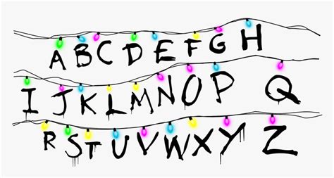 Stranger Things Christmas Lights Png - Calligraphy, Transparent Png ...