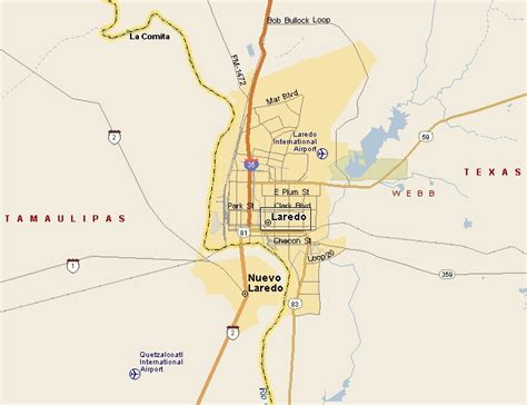 SOUTH TEXAS PLAINS REGION: LAREDO TEXAS MAP