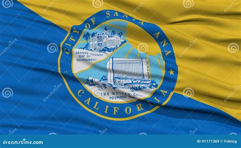 Closeup of Santa Ana City Flag Stock Illustration - Illustration of ...