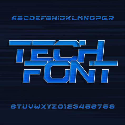 Tech font alphabet vectors free download