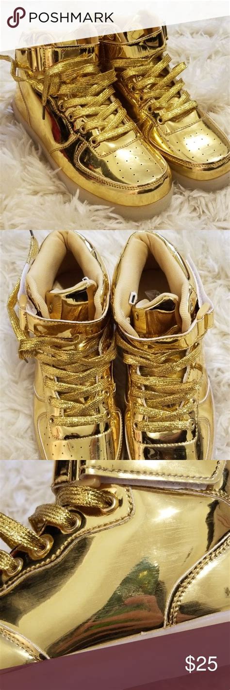 Gold high top sneakers