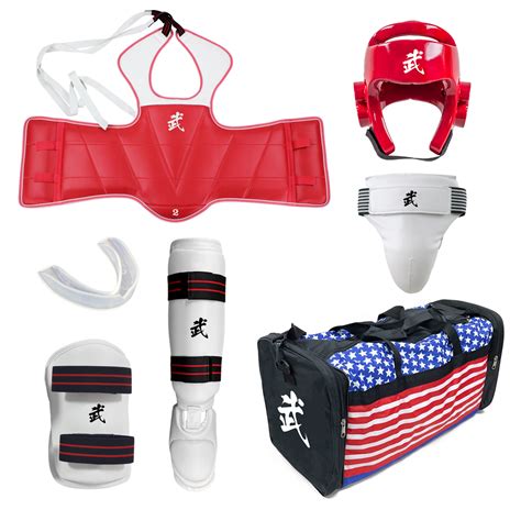 Taekwondo Vinyl Sparring Gear Set w/ Shin Instep Guards – SparringGearSet.com