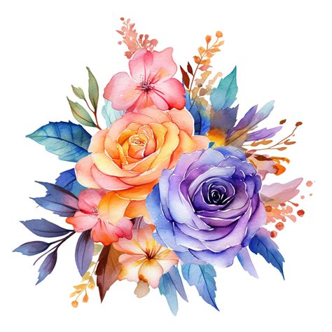 Watercolor Floral Flower Design, Watercolor Flower Arrangements Floral, Watercolor Flower Design ...