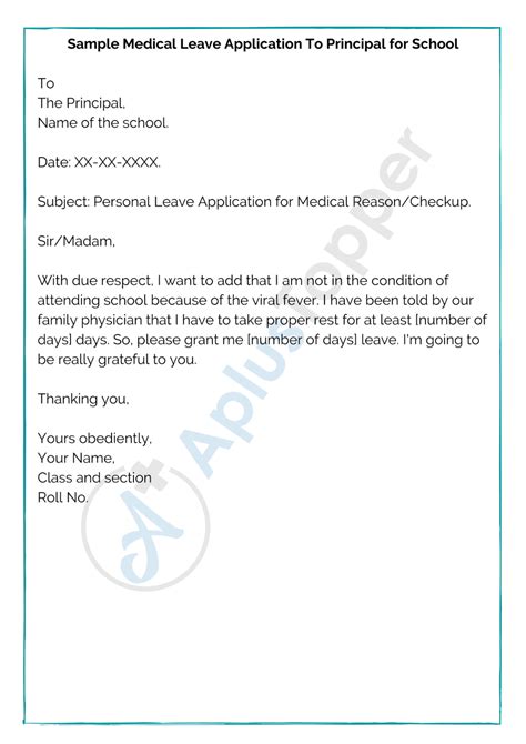 Medical Leave Application | How To Write A Medical Leave Application ...