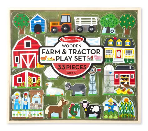 Melissa & Doug Wooden Farm & Tractor Play Set