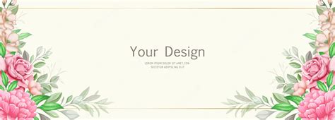 Premium Vector | Wedding floral banner design template