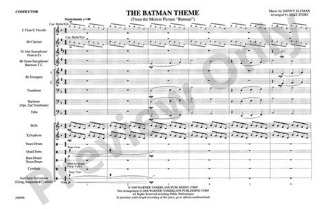 The Batman Theme (from Batman): Score: Marching Band Score - Digital Sheet Music Download