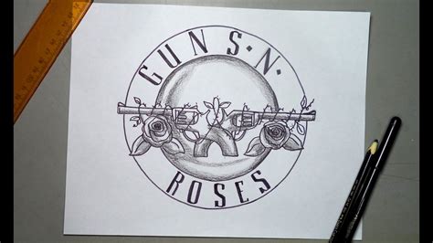 Cómo dibujar el escudo oficial de Guns N'Roses paso a paso - YouTube