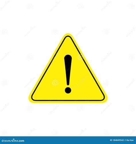 Yellow Warning Icon Vector. Danger Sign Stock Vector - Illustration of hazard, careful: 184849942