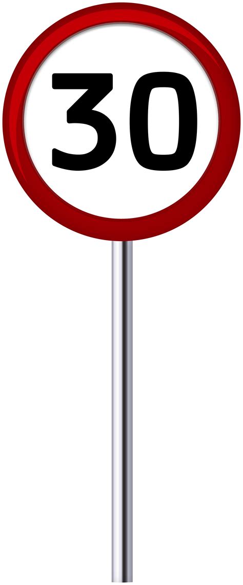 Traffic Sign Speed Limit 30 PNG Clip Art - Best WEB Clipart