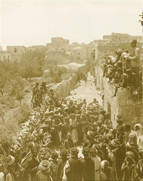 A WEDDING AT RAMALLAH, PALESTINE (ca. 1900) - Professional sword ...